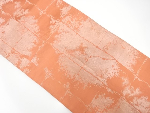 JAPANESE KIMONO / ANTIQUE FUKURO OBI / SILK / REVERSIBLE / WOVEN ABSTRACT GRID